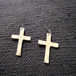 Never Worn Susan Shaw Silver Cross Earrings